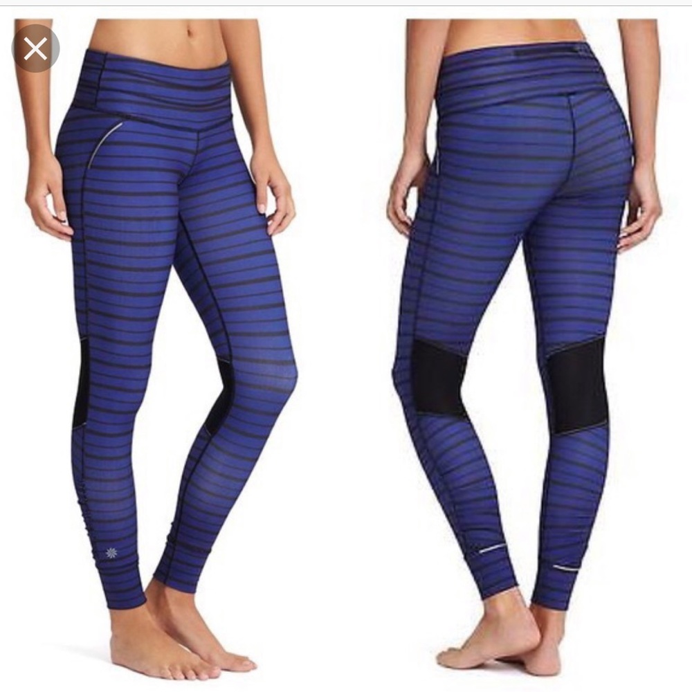 Athleta purple striped relay tight